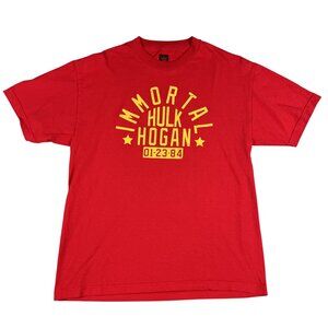 WWE The Immortal Hulk Hogan Pro Wrestling Red T-Shirt Sz Large